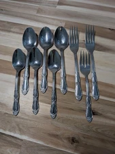 Oneida Ltd Fenway Daydream Wm A Rogers Stainless Steel Flatware Lot of 9