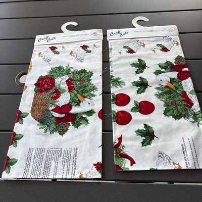 2 Panel Set Of Cranston VIP Cotton Bountiful Christmas Appliques Cut & Sew