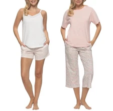 Felina Women's 4-piece PJ Set, Pink XL