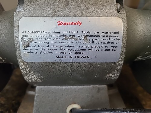 Vintage Duracraft 1/3 HP bench grinder Block grinder Model 33-5 EUC - Picture 8 of 11