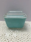 Vtg PYREX 501 Turquoise Blue Refrigerator Dish with Lid, Great Condition