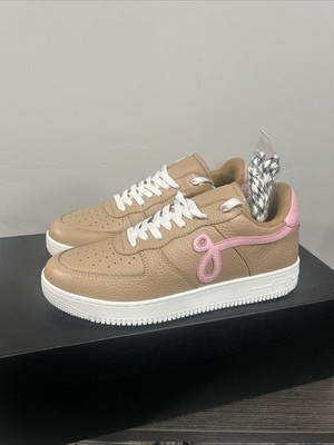 NEW John Geiger GF-01 Size 9M Tan Pink White Sneakers Shoes