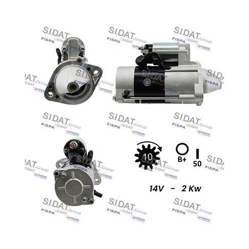 Démarreur Sidat S12MH0024A2 pour Mitsubishi et Kia, pièce auto 12V