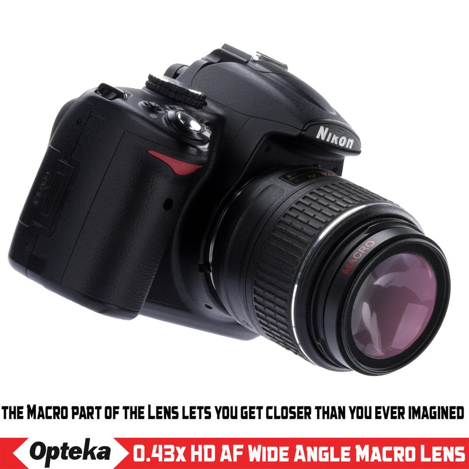 Opteka .43x Wide Angle Macro Lens for Nikon AF-S 35mm 1.8G, 50mm 1.4D, 50mm 1.8D - Image 4 of 4