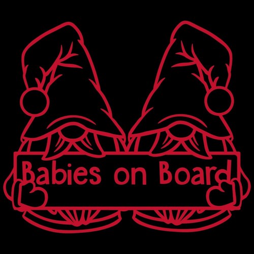 6.9" BABIES ON BOARD GONKS v2 Vinyl Decal Sticker Window Twins Boy Boys Gnome - Picture 9 of 31