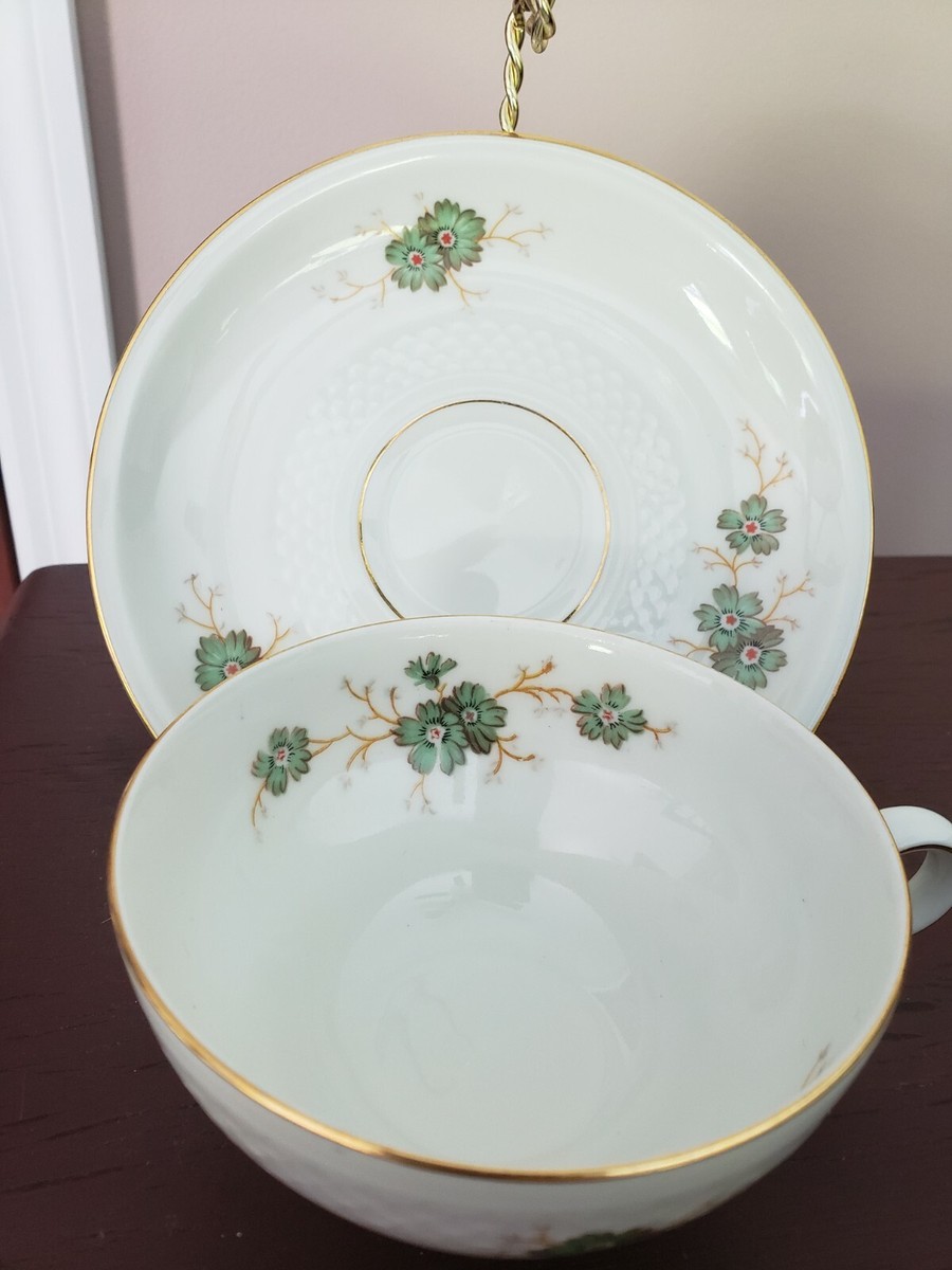 1 Set Thomas Germany China Pattern #7077 White W/Green