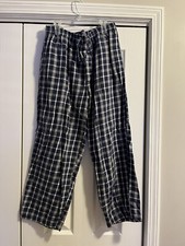 NEW Nautica Navy Blue  Green Flannel Cotton Pajamas Pants Medium Exc