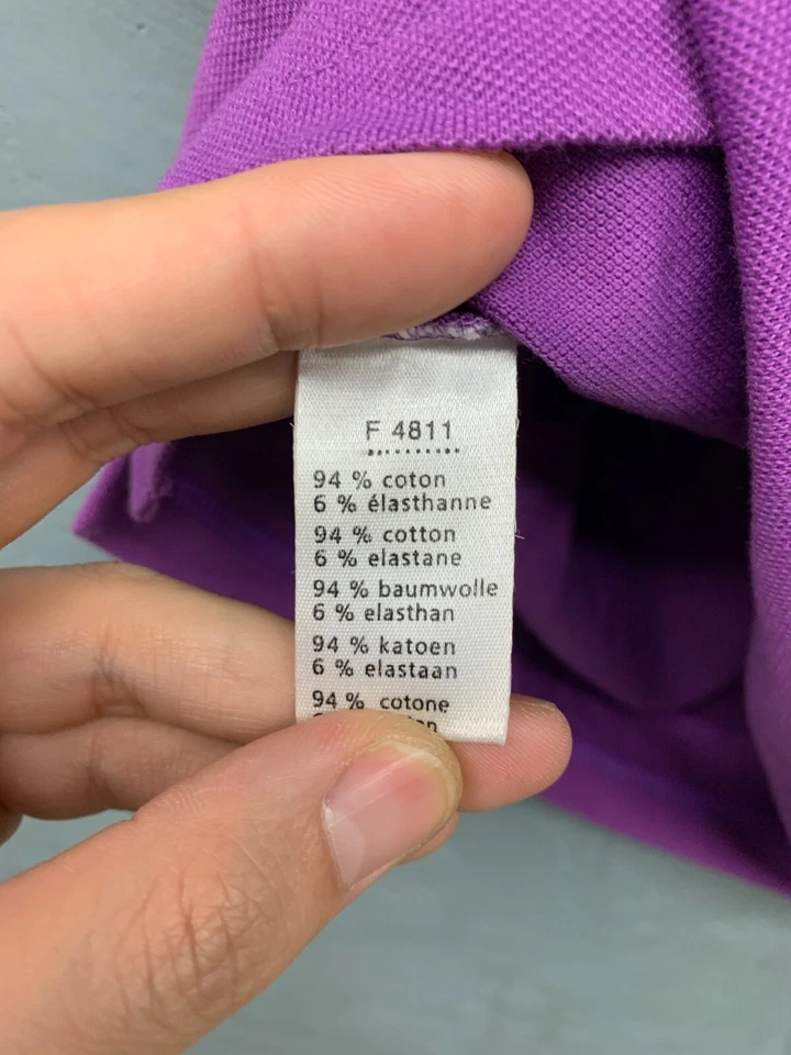 Lacoste Polo Shirt Women’s Size XS (36) Purple Fitted Short Sleeve Cotton Top - Image 4 of 4