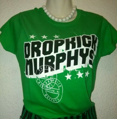 Neu! DROPKICK MURPHYS ''Postcard'' Girlie Slim-fit T-Shirt, Größe S, Irish Green  