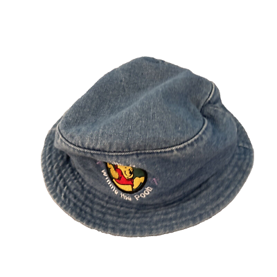 DISNEY Vtg Bucket Hat Winnie The Pooh Vtg Blue Jean 90s Y2k