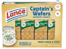 Lance Sandwich Crackers, Captain's Wafers Cream Cheese and Chives,  Packs,