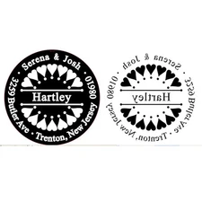 Trodat Hand Held Embosser for Address/family name with small heart design