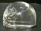 Vintage Steuben Crystal Hand Coolers Sleeping Cat Figurine 2.5" x3.5"x 1.13" Exc