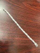 Sterling Silver Polished  Satin with Heart Bracelet 6.75" 13.3 Grams