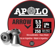 APOLO 250 Count ARROW HOLLOW POINT Premium 5.5mm .22 Caliber Airgun Pellets B