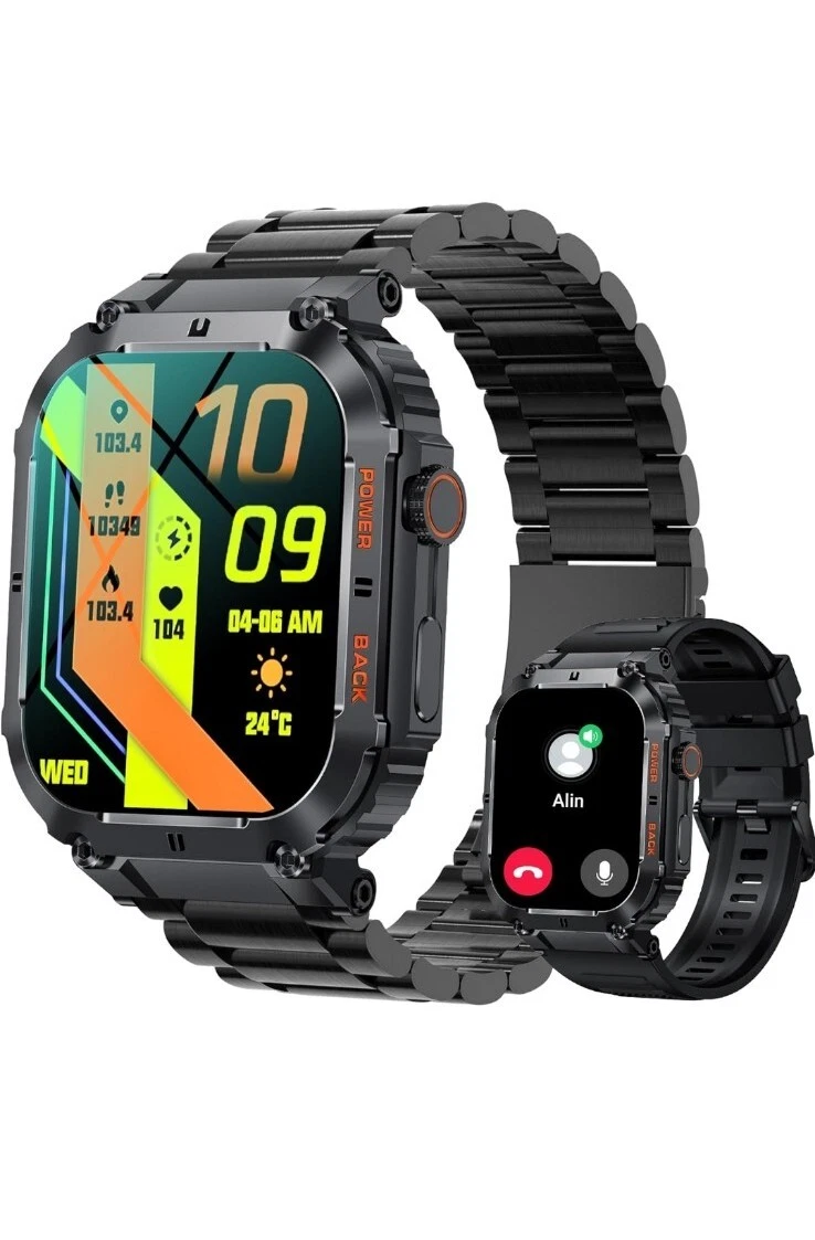 ew1 smartwatch newMilitary Smart Watch for Men (Answer/Make Call), 1.96 Inches