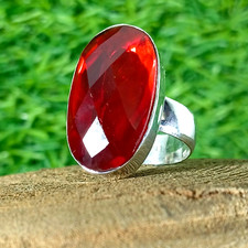 Garnet Silver Ring 925 Sterling Silver Ring Handmade Gemstone Ring Women's Ring