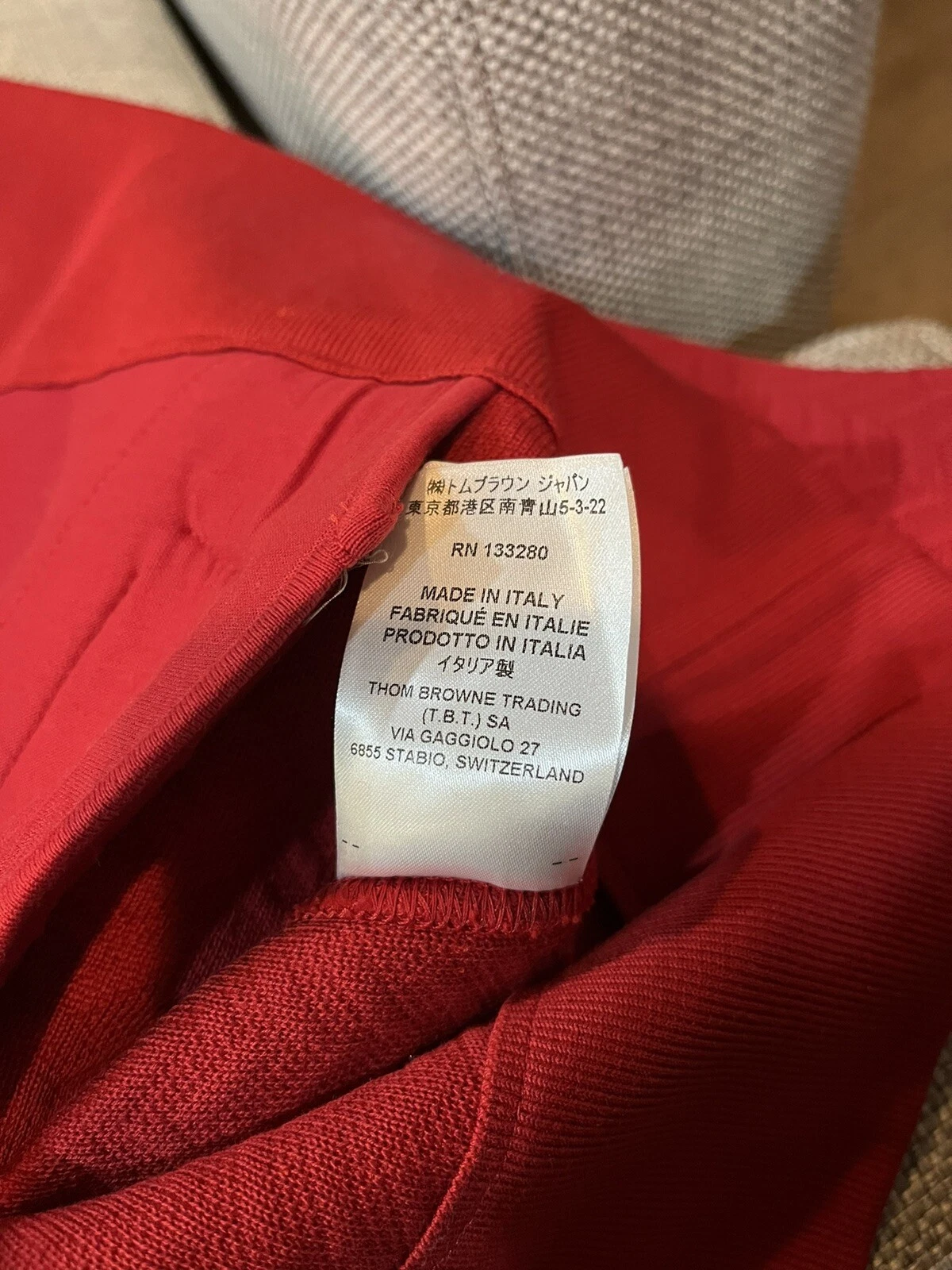 Felpa con cappuccio rossa Thom Browne Varsity con cerniera e cerniera $1300 cotone taglia 40