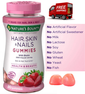 Cabello, Piel Y Unas Con Biotina Y Colageno, 80 Vitaminas en gomitas, Fresa
