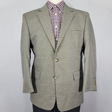 JOS A BANK Men's Sport Coat Blazer Two Button Gray Cotton Wool Blend 42S