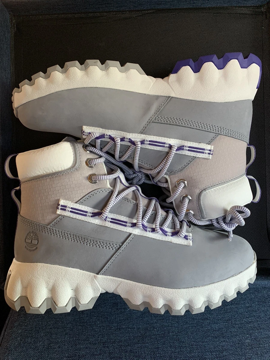 Grey timberlands white sole sale