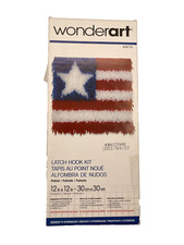 NEW WonderArt Latch Hook Rug/Wall Kit 426174 "Patriot" Flag 12x12