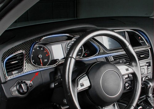 For Audi A4 B8 2013-16 Vinyl Carbon Fiber Dashboard Frame Trim Cover Bezel Trim - Picture 3 of 8
