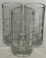 Anchor Hocking Tartan Clear Iced Tea Set of 3 Tumblers Manchester