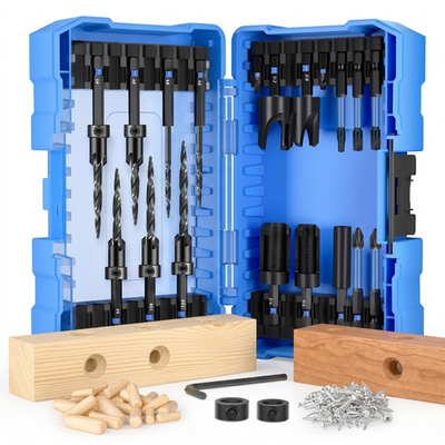 #ad #ad Countersink Drill Bit Set Woodworking Kit 12 122PCS Pilot Hole Hex Shank M42 $39.99