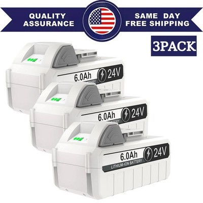 3PACK 6.0Ah 24V Battery for Snow Joe + Sun Joe iON+24VBAT-LTX 24VBAT-LTW Replace