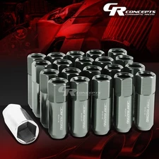 FOR CORVETTE/MALIBU/lMPALA 20X EXTENDED ACORN TUNER WHEEL LUG NUTS GUNMATEL
