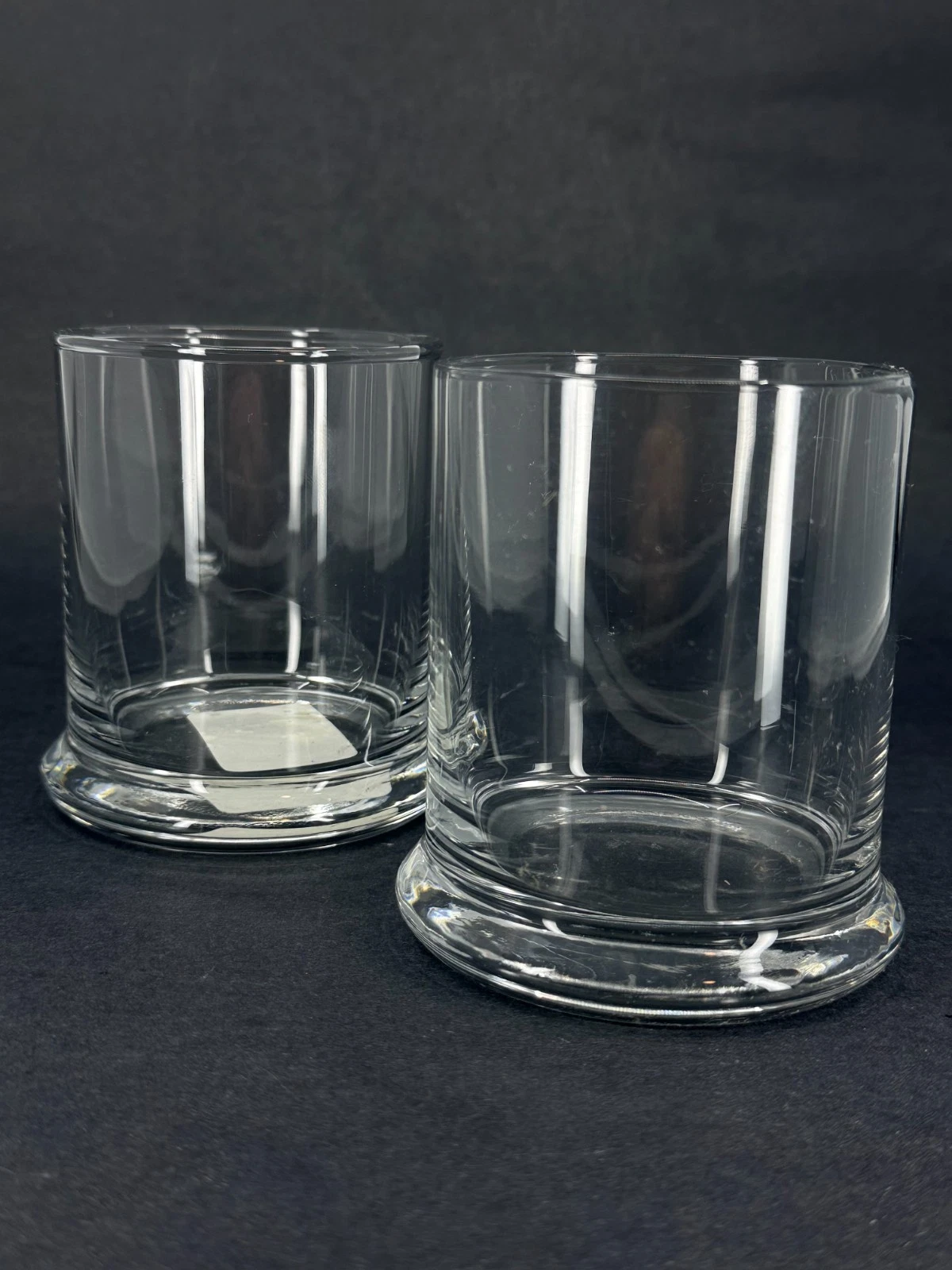 2 NEW Libbey Status 8oz Round Glass Jar Drinking Glass Candle Jars Thick Glass