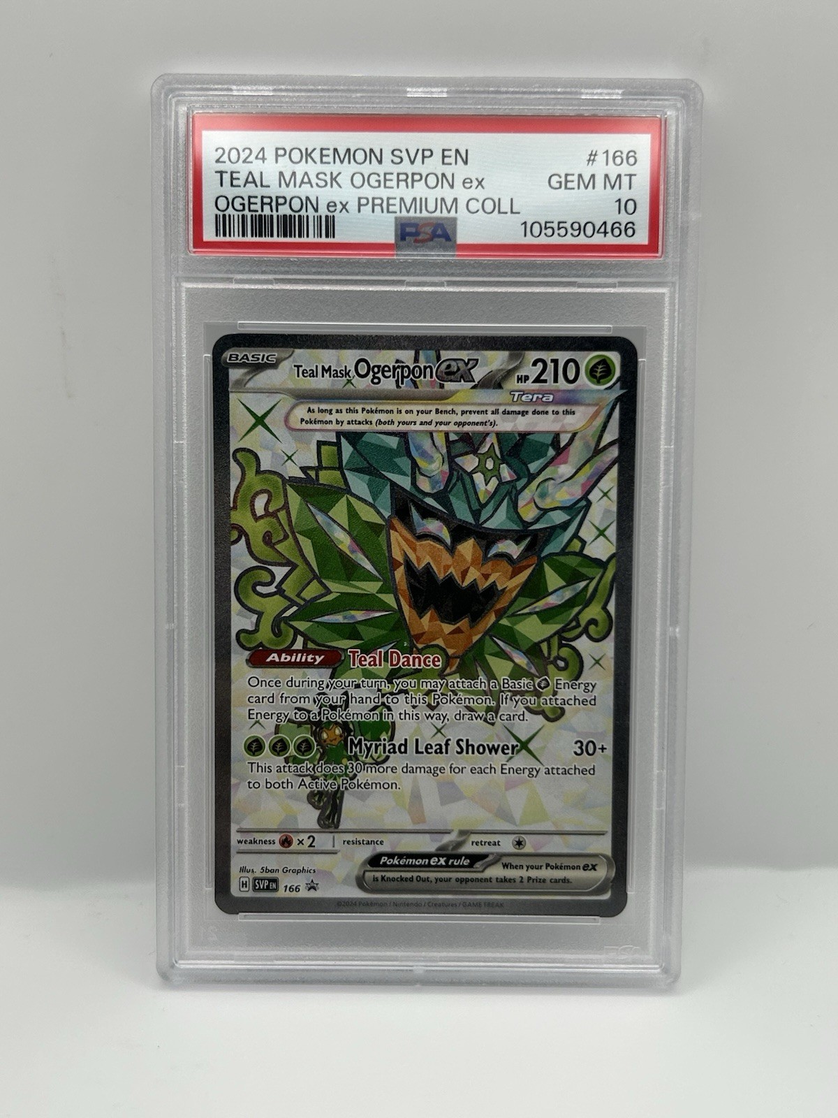 2024 POKEMON TWILIGHT MASQUERADE #190/167 TEAL MASK OGERPON EX ULTRA RARE PSA 10