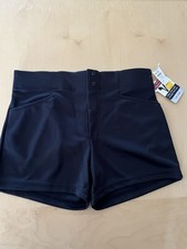 NWT Vintage 1980s Bike Athletic Polyester Black Gym Coach Shorts Mens L USA Made