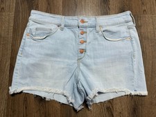 Universal Thread Jean Shorts, Women's 12/31, Blue, Denim, Light Wash, Button Fly