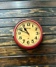 Red Seiko Quartz Ship Clock: Beautiful Home Wall Art Decoration