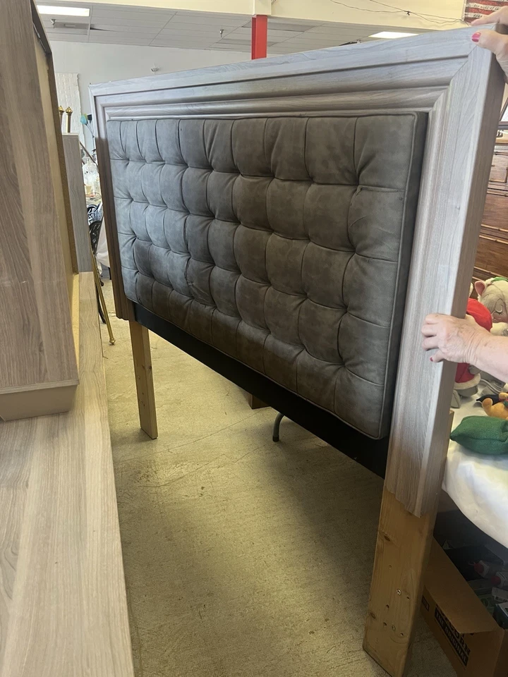 Bedroom Set/ Queen Size Headboard/ Cream  Color - Image 3 of 4