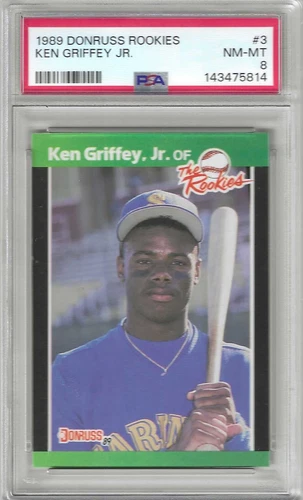 HOF Ken Griffey Jr 1989 Donruss Rookies #3 THE ROOKIES ROOKIE CARD PSA 8 NICE!