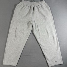 Vintage 90s Nike Cotton Baggy Sweatpants Size XL Gray Ankle Swoosh Made In USA