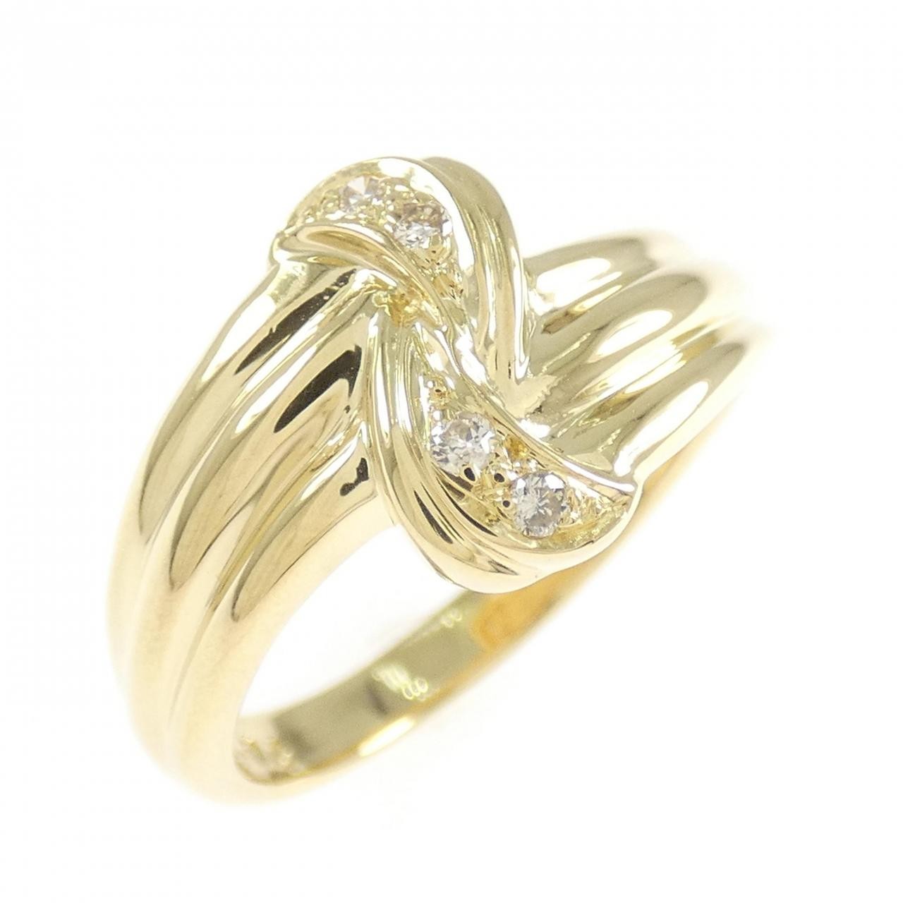 Authentic K18YG Diamond Ring 0.04CT #230-000-184-9492