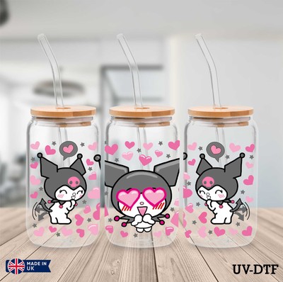 Kitty UV DTF Aufkleber - 16oz Libbey Dose Glasfolie yn974