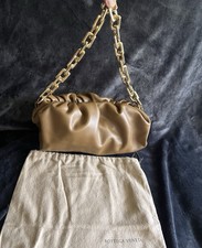 Unused- Bottega Veneta The Chain Brown Leather Pouch Handbag Italy