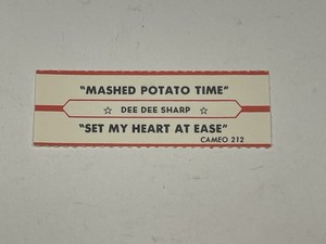 Jukebox Title Strip Dee Dee Sharp Mashed Potato Time Set My Heart At Ease Cameo