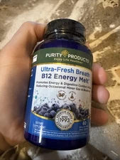 Purity Products B-12 Energy Ultra Fresh Breath Blue Ice Mint Melt - 60 Tablets