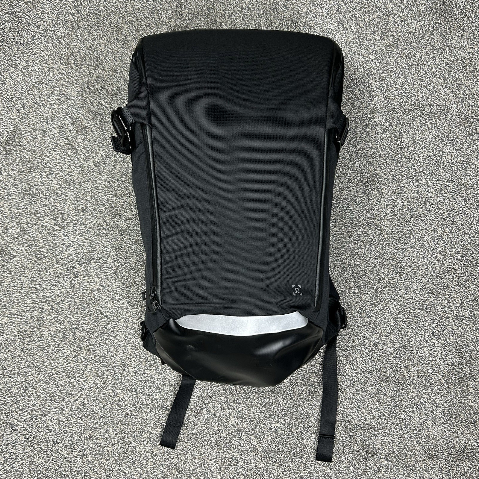 Lulemon More Miles Backpack Black with Leather Bottom for Travel & Motorcycle