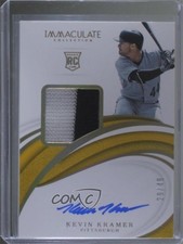 2019 Panini Immaculate Rookie Gold 29/49 Kevin Kramer #10 Patch Auto s3g