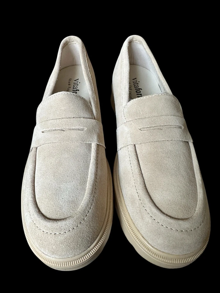 VITAFORM Damen-Slipper Valou creme Gr. 42 Veloursleder –Neu QVC Schuhe Leder Top - Bild 2 von 4