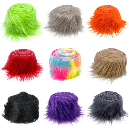 1.5M Faux Fur Fluffy Trim Plush Strips Ribbon Edge Trim For Clothing Coat Hood - Picture 5 of 36