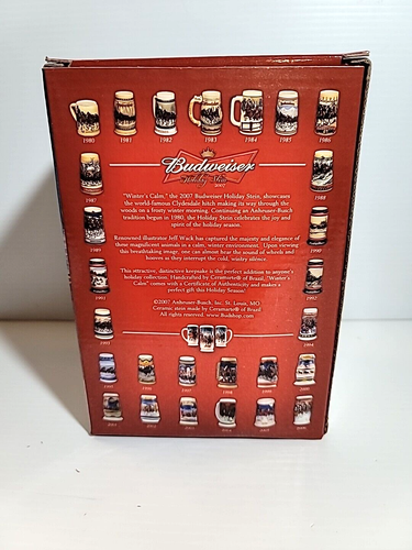 2007 BUDWEISER Holiday Christmas Stein Winter’s Calm - CLYDESDALE Stein Beer Mug - Picture 3 of 13