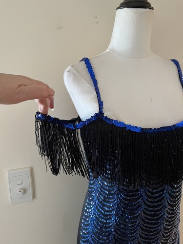 Leg Avenue Blue Black Sequin Gatsby Flapper Costume Size L - Picture 4 of 6